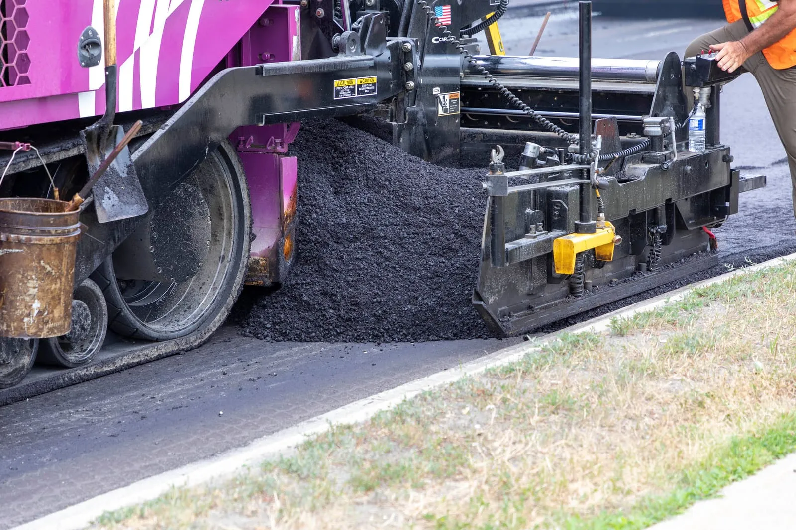 Fresh asphalt laydown